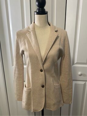 J. Crew Beige Knit Blazer Jacket